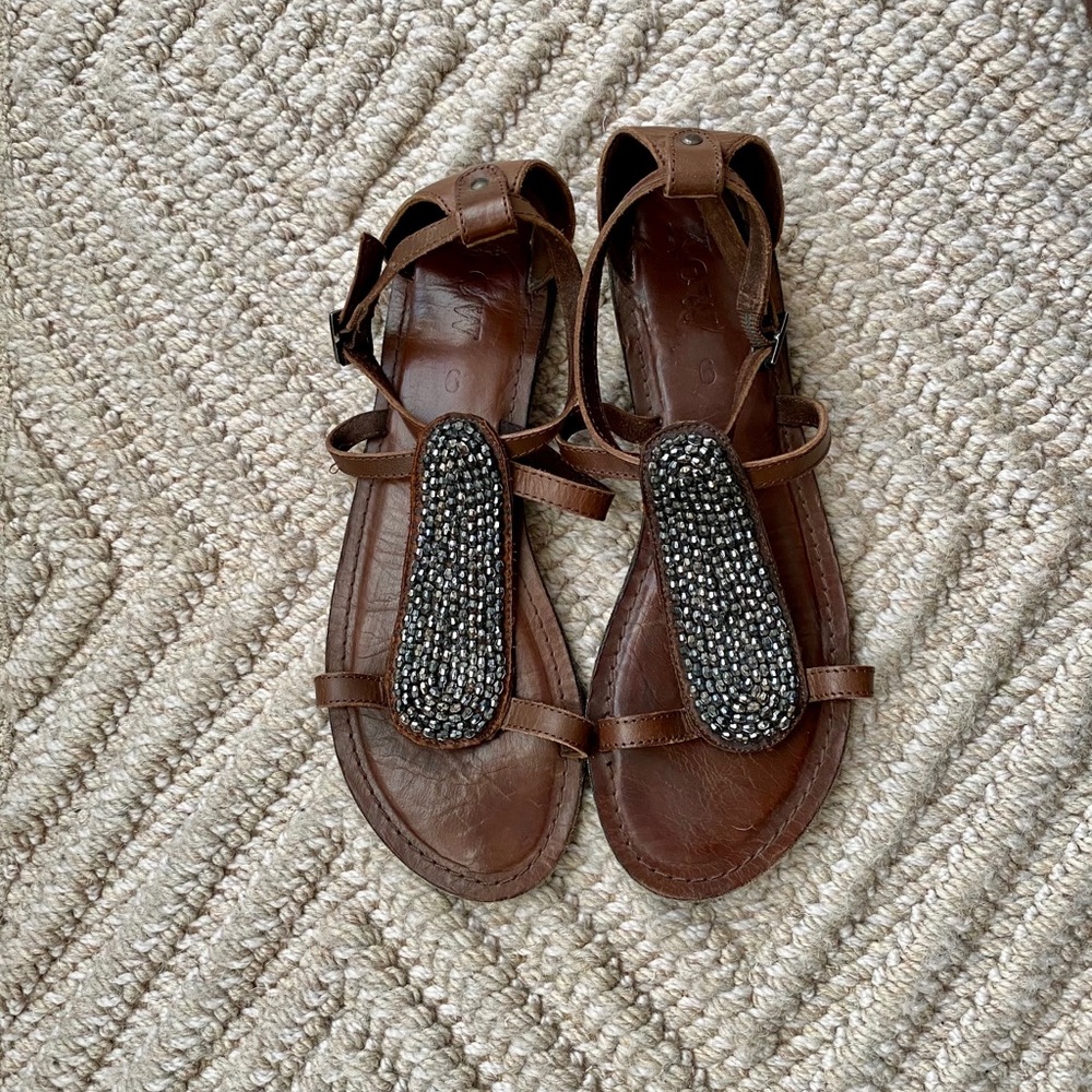 Cute Brown Jeweled Sandals